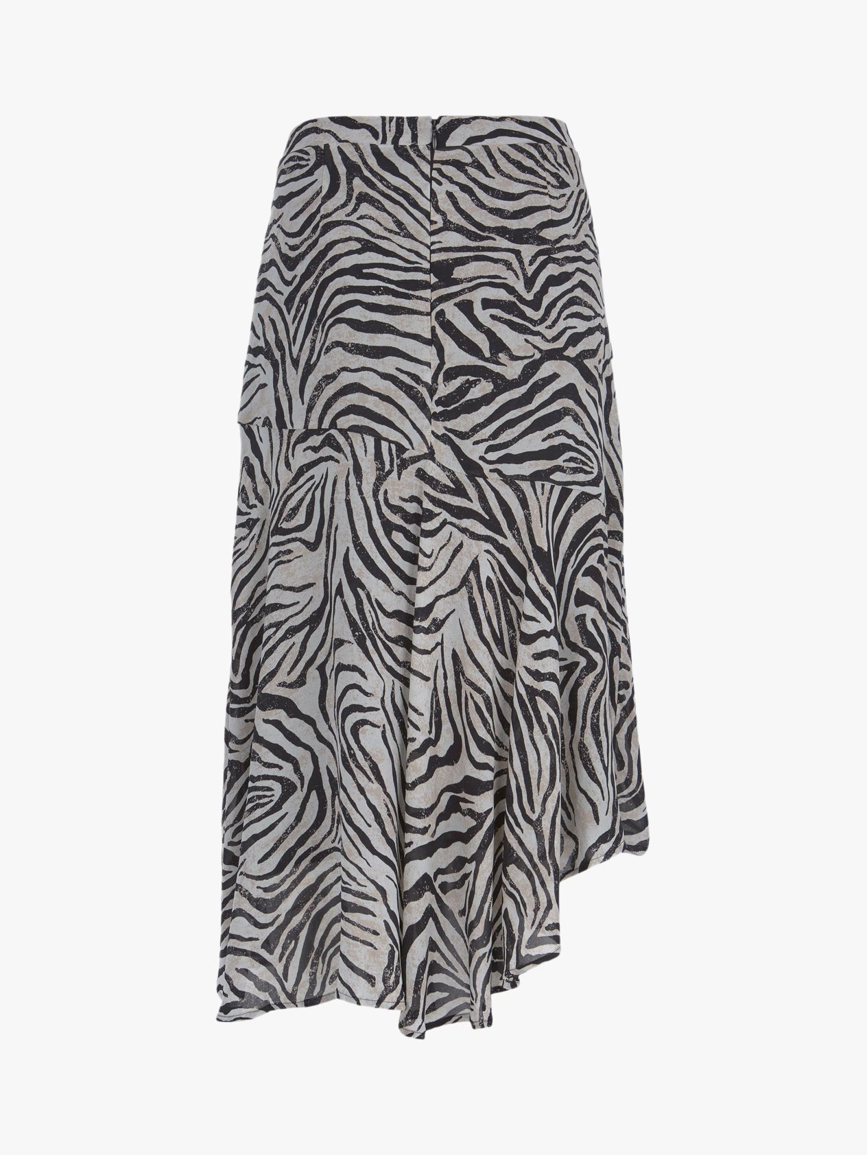 Mint Velvet Naomi Zebra Print Midi Skirt, Black/White, 6