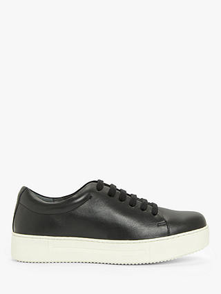 Kin Effie Lace Up Leather Trainers, Black