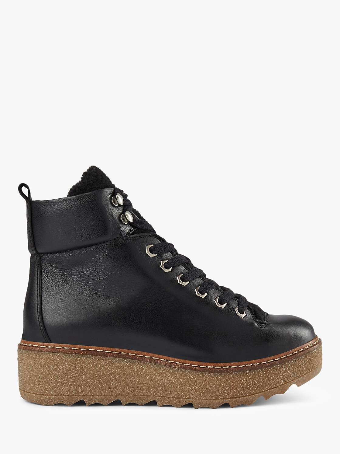 SHOE THE BEAR Bex Leather Lace Up Ankle Boots, Black at John Lewis ...