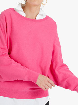 NRBY Sleepy Joe Cotton and Cashmere Blend Sweater, Hot Pink