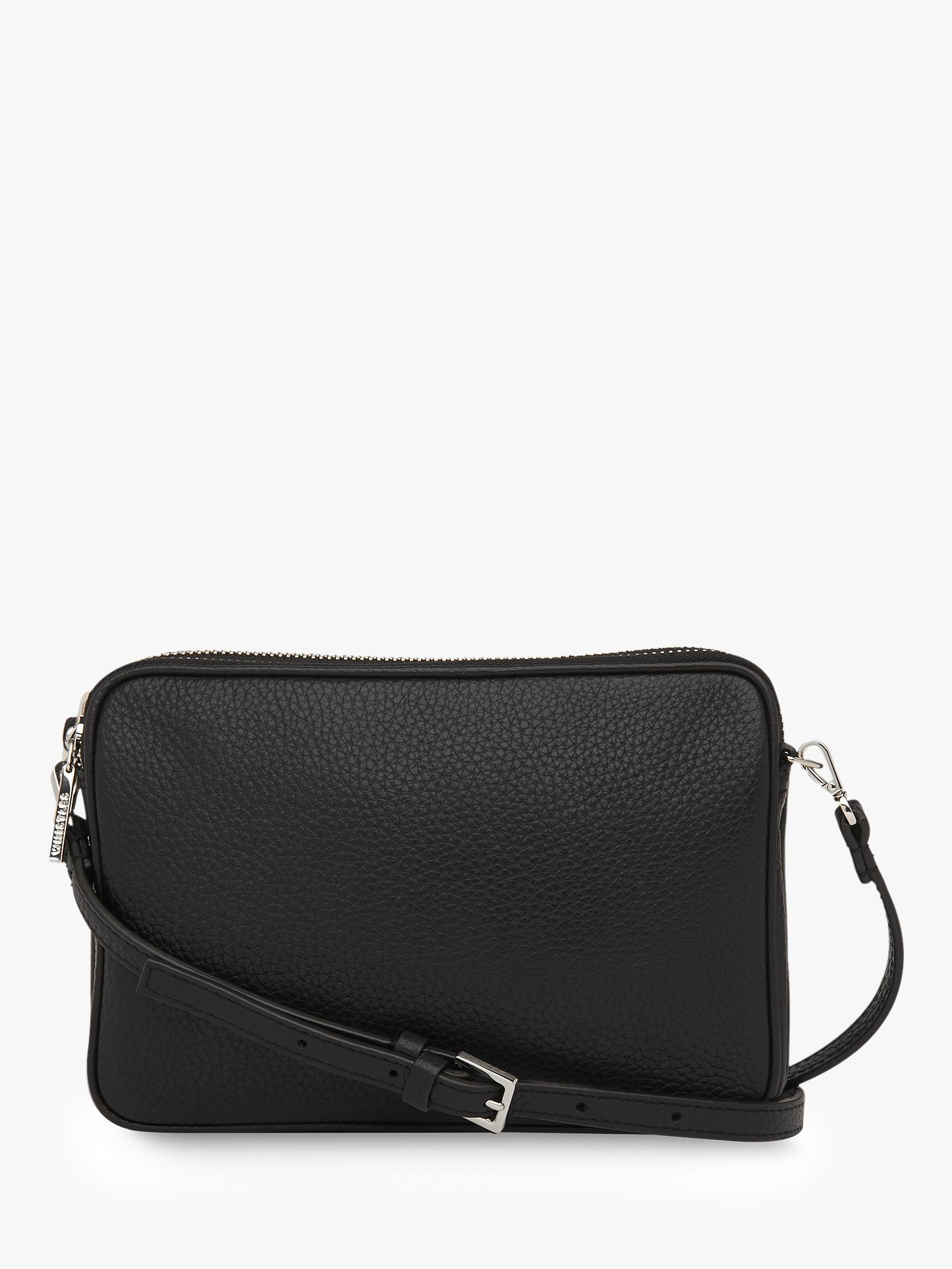 Whistles Cami Leather Cross Body Bag, Black at John Lewis & Partners