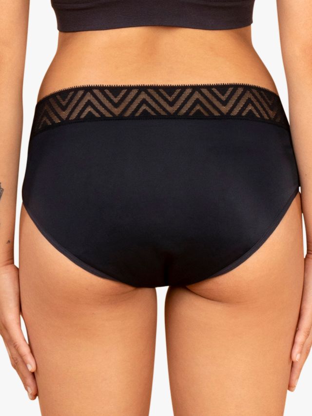Thinx Hiphugger Period Knickers, Black, S
