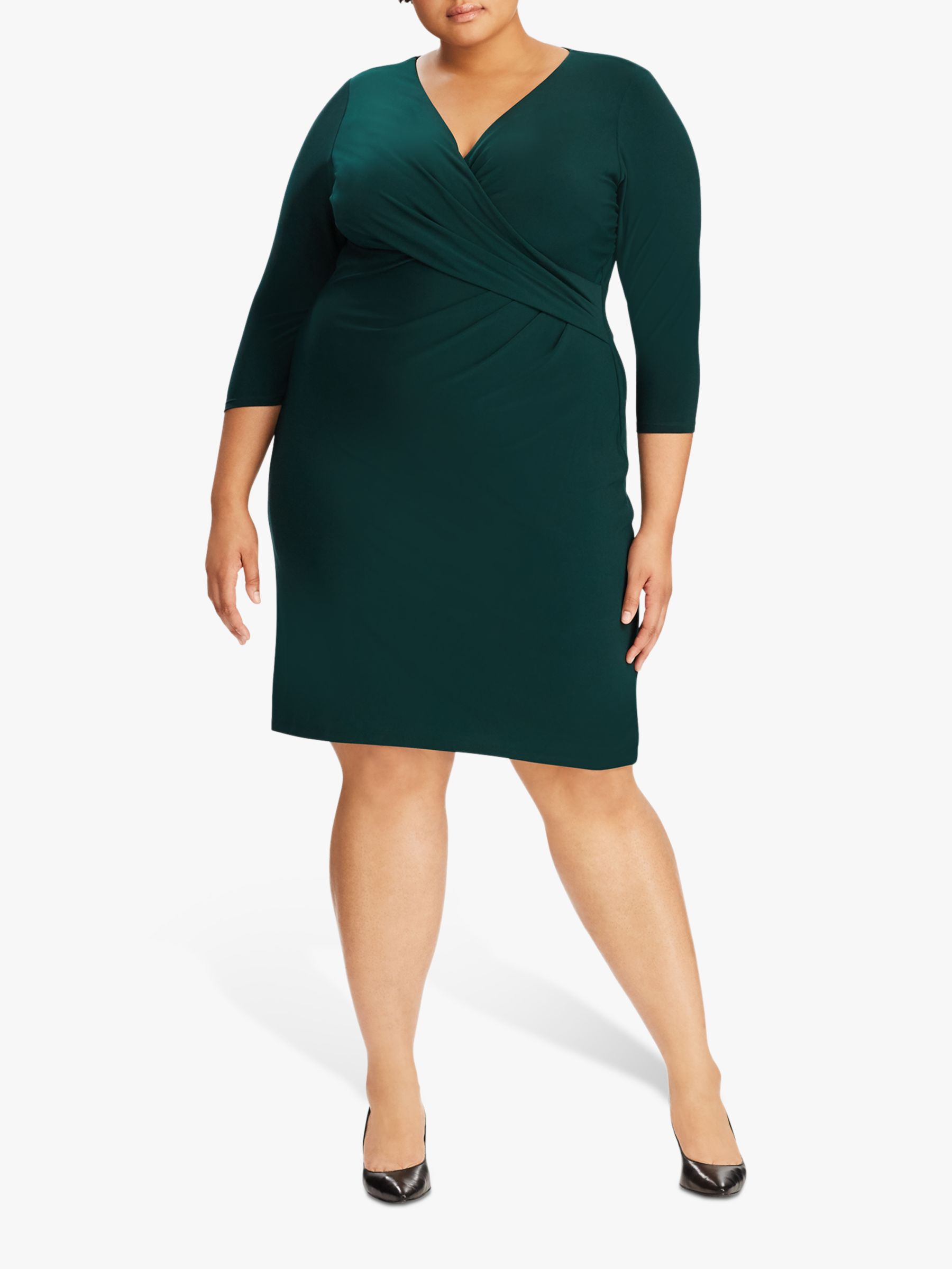 Lauren Ralph Lauren Curve Cleora Jersey Dress, Dark Green