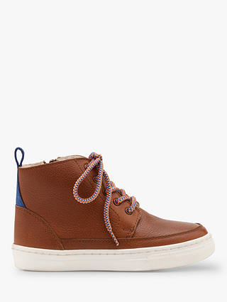Mini Boden Leather Lace Up Boots, Tan