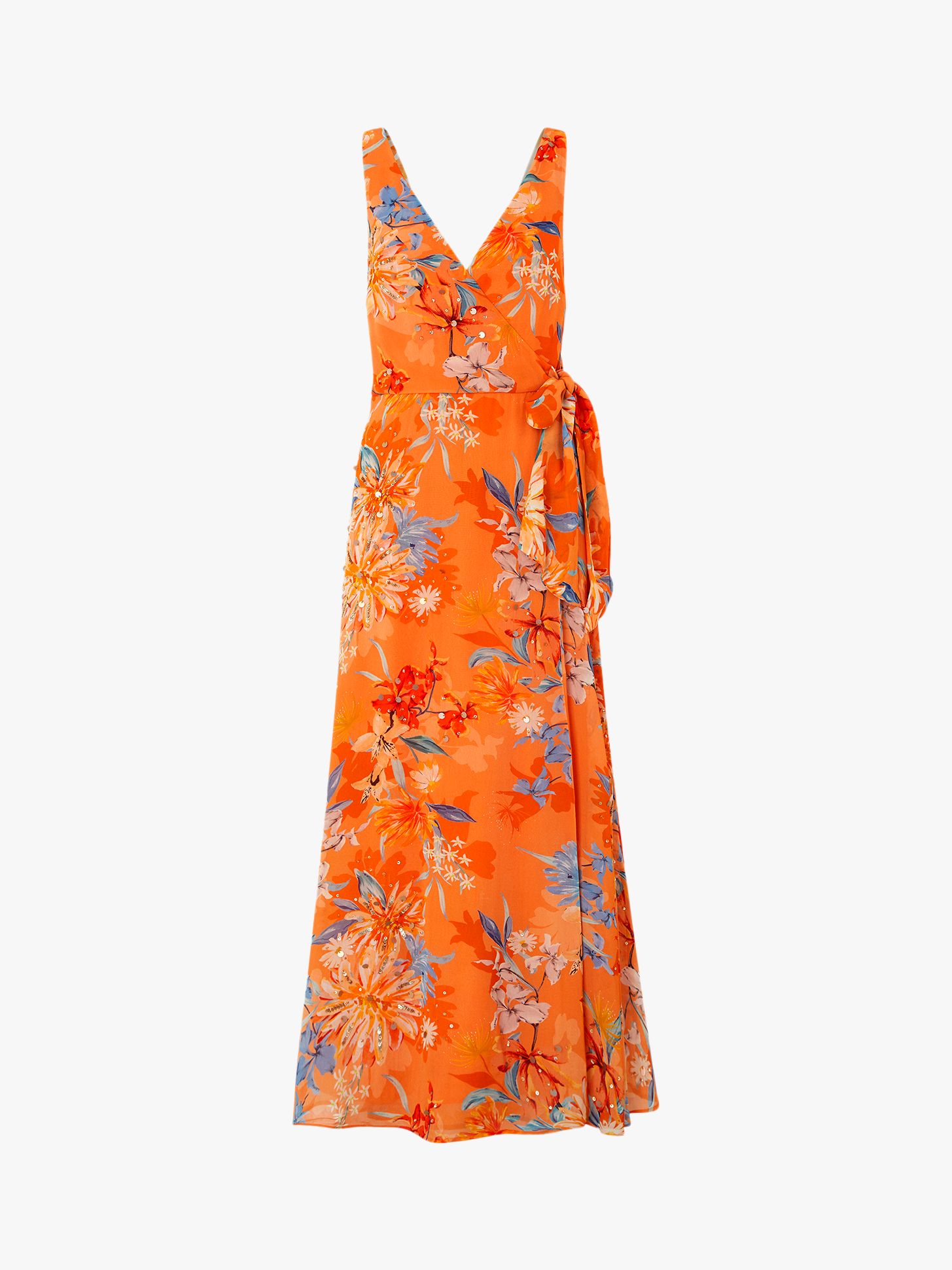 Monsoon Grace Embellished Maxi Dress, Orange