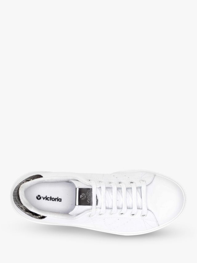 Victoria Shoes Utopia Lace Up Trainers, White, 3