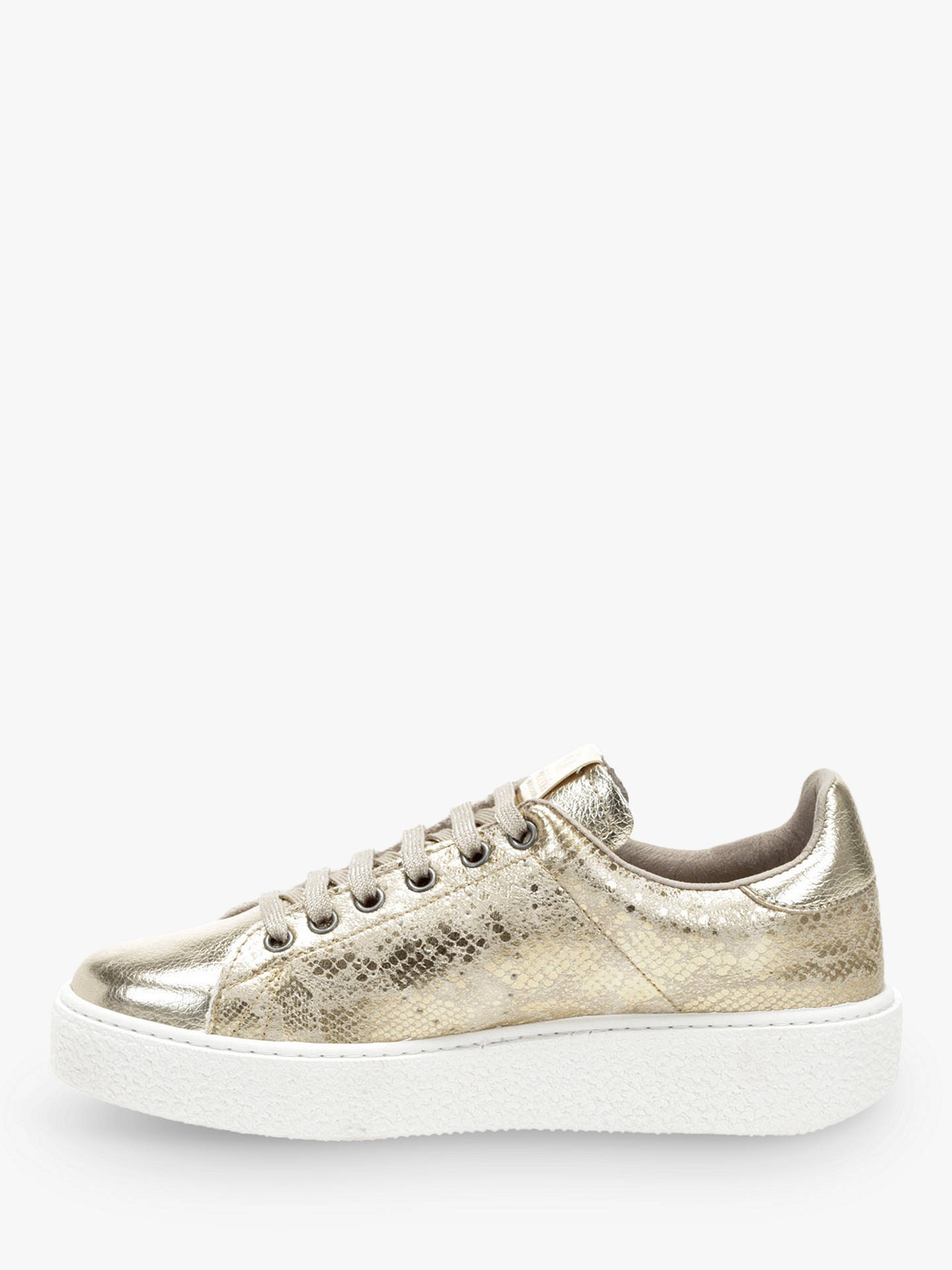 Victoria Shoes Utopia Lace Up Trainers, Gold at John Lewis & Partners