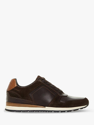 Dune Tenor Leather Trainers, Brown
