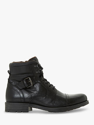 Dune Commonn Leather Boots, Black