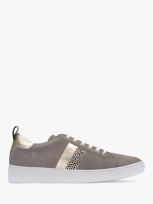 Mint Velvet Allie Striped Lace Up Trainers, Light Grey at John Lewis ...