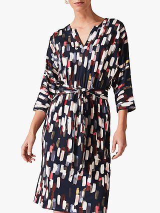 Phase Eight Jinny Smudge Dress, Navy/Multi