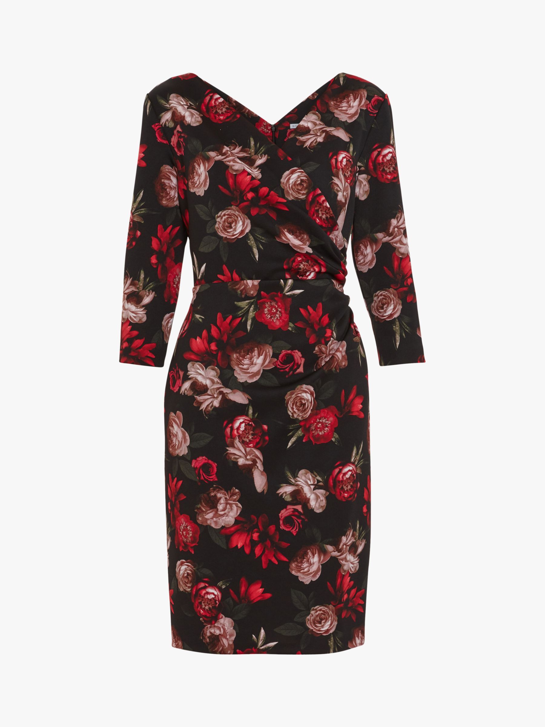 Gina Bacconi Grecia Floral Wrap Dress Black Red At John Lewis And Partners