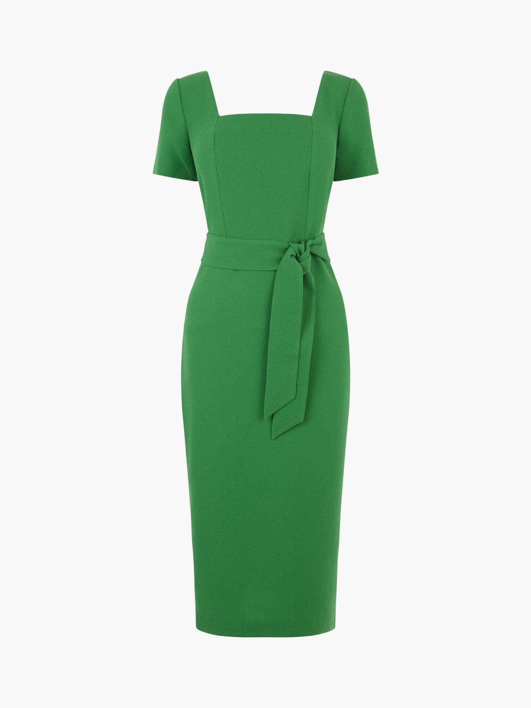 Warehouse Square Neck Cropped Dress, Bright Green