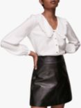 Whistles A-Line Leather Mini Skirt