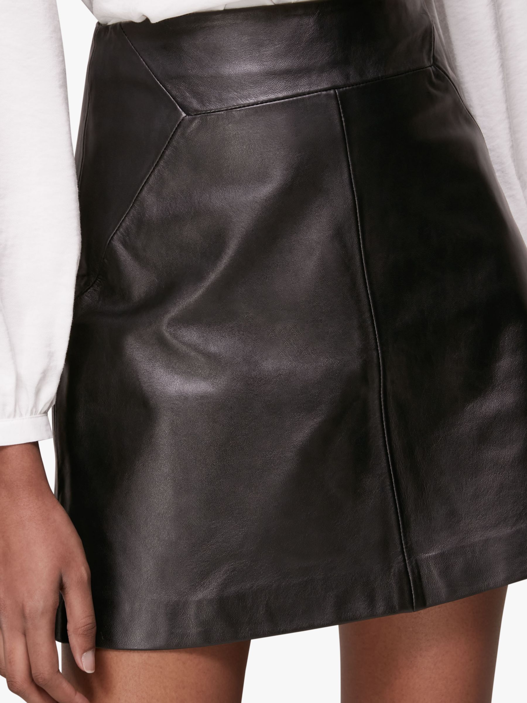 Toffee Belted Leather Skirt, WHISTLES