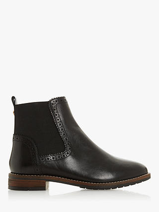 Dune Wide Fit Quant Leather Trimmed Ankle Boots