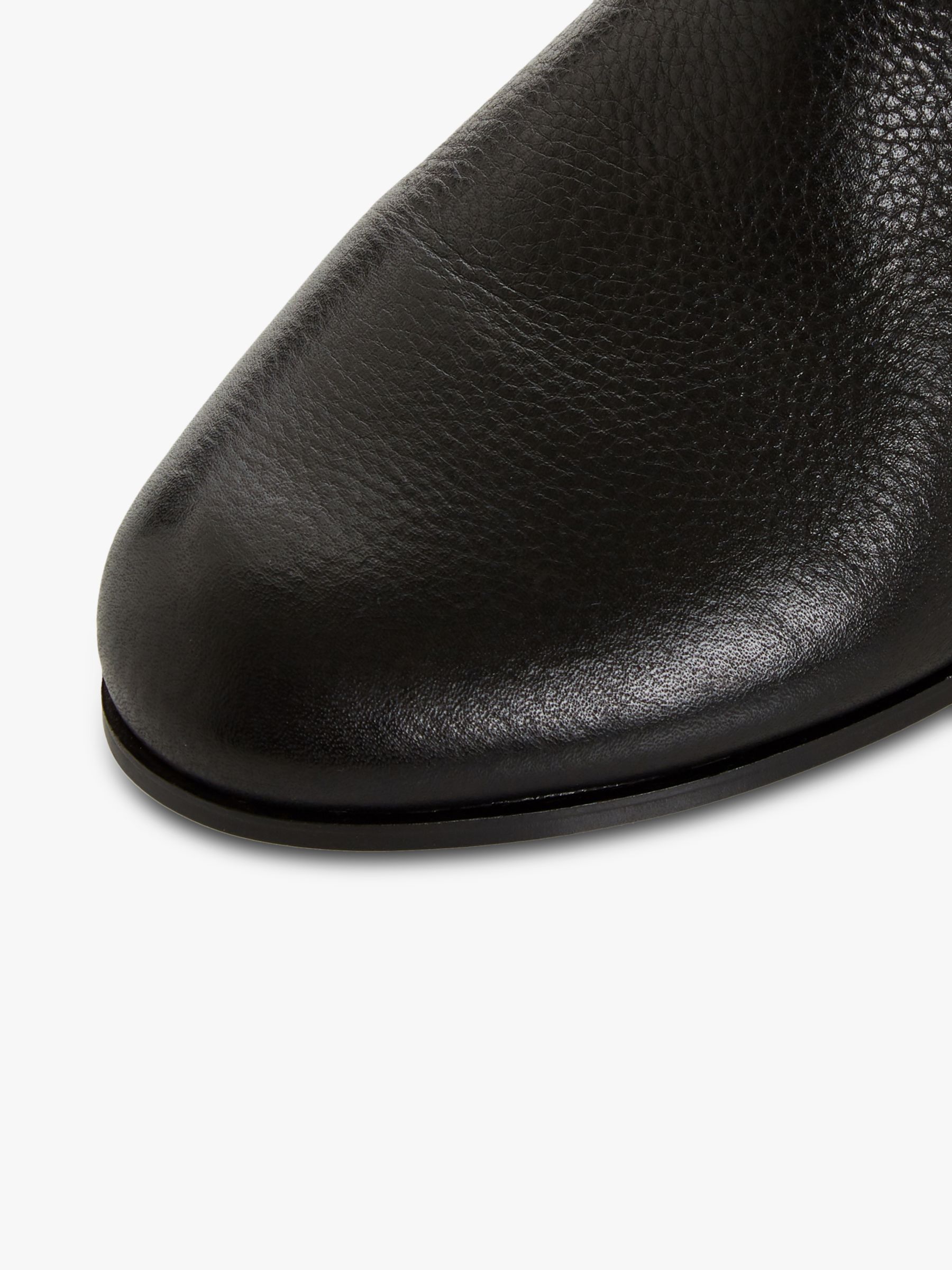 Dune Pandan Leather Croc Print Ankle Boots, Black