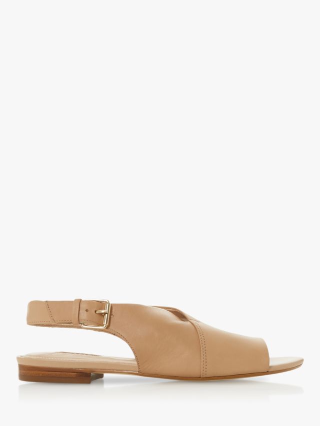 Dune Leannia Leather Flat Sandals, Blonde, 3