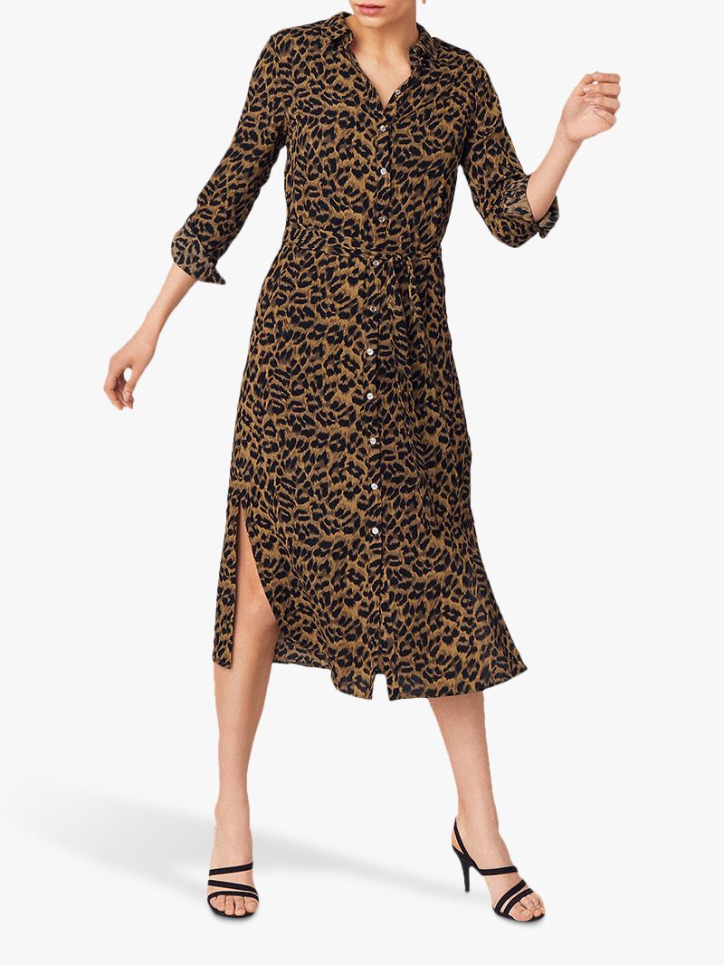 Oasis Leopard Midi Shirt Dress, Animal