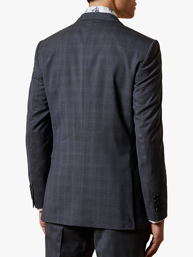 Ted Baker River Wool Check Suit Jacket, Navy at John Lewis & Partners