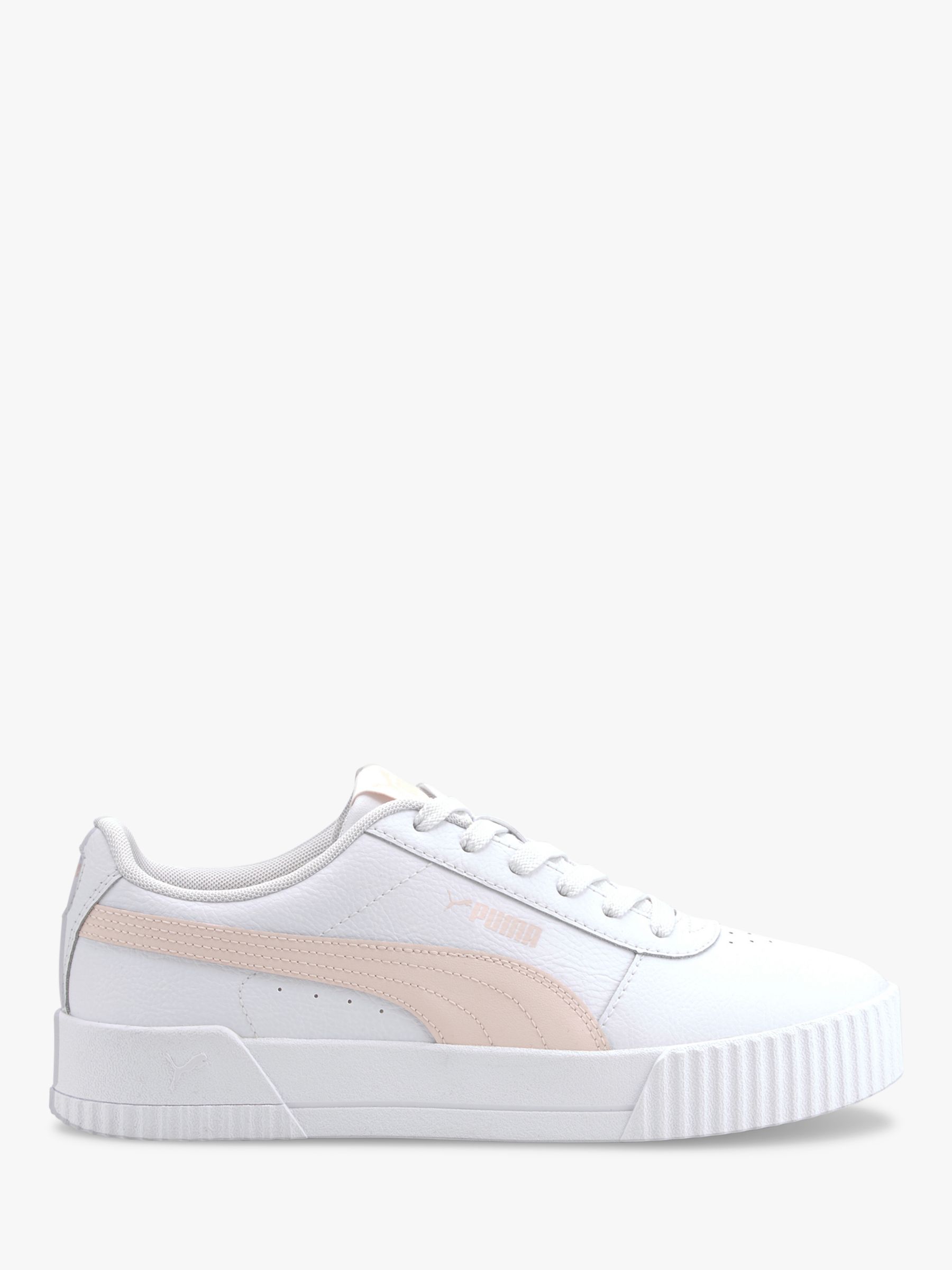 PUMA Carina Leather Women's Trainers, White/Pale Pink, 4