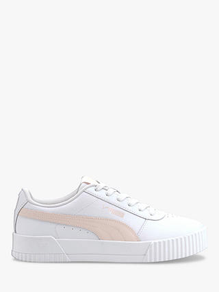 PUMA Carina Leather Women's Trainers, White/Pale Pink