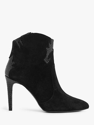AND/OR Renea Suede Western Ankle Boots, Black