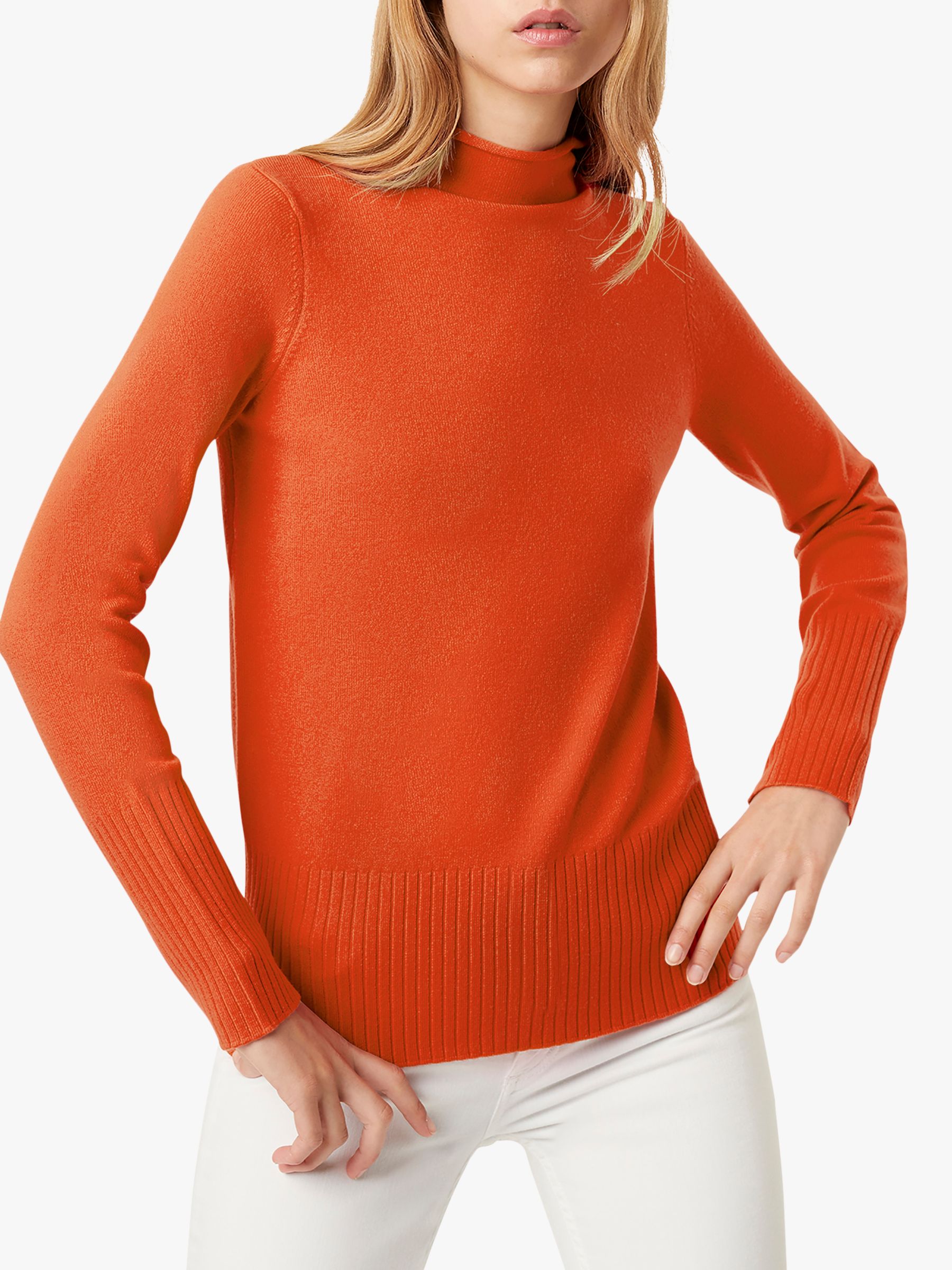 French Connection Roll Neck Jumper, Copper Coin at John Lewis & Partners