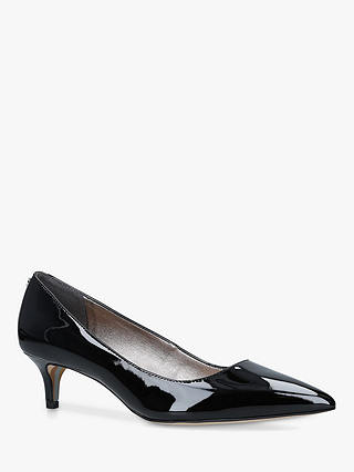 Sam Edelman Dori Kitten Heel Leather Court Shoes, Black Patent