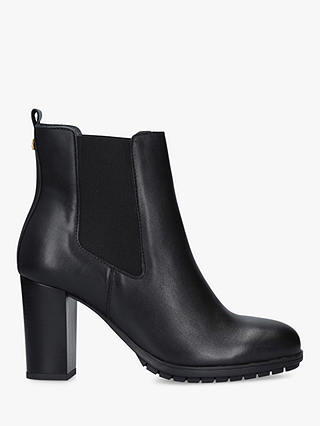 Carvela Comfort Royal Block Heel Leather Ankle Boots, Black
