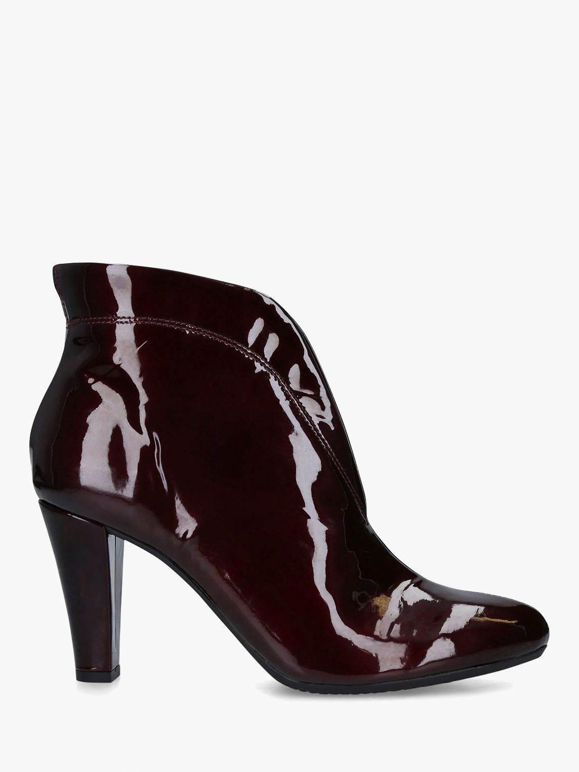 Carvela Comfort Rida Patent Leather Ankle Boots, Red Wine