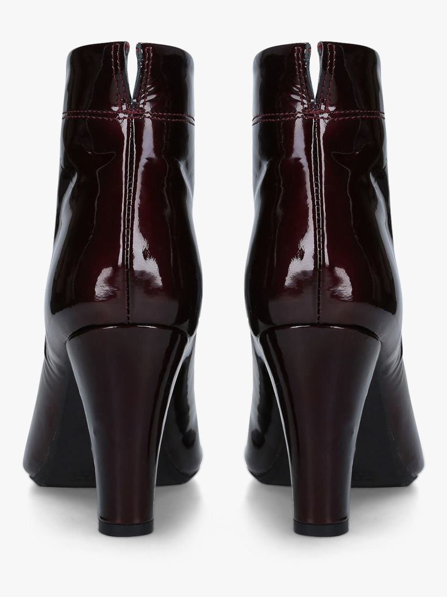Carvela Comfort Rida Patent Leather Ankle Boots, Red Wine at John Lewis ...