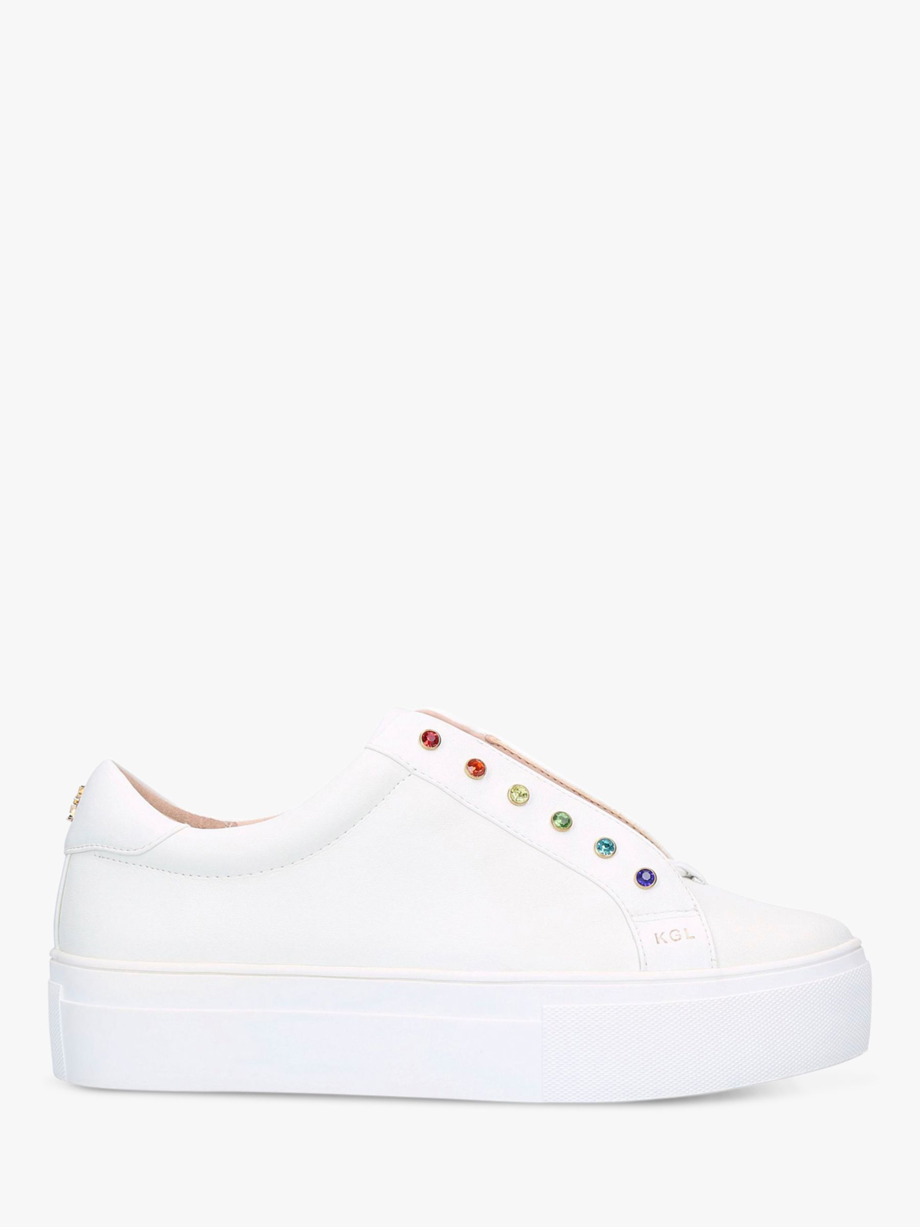 Kurt Geiger London Liviah Studded Low Top Trainers, White Rainbow at ...