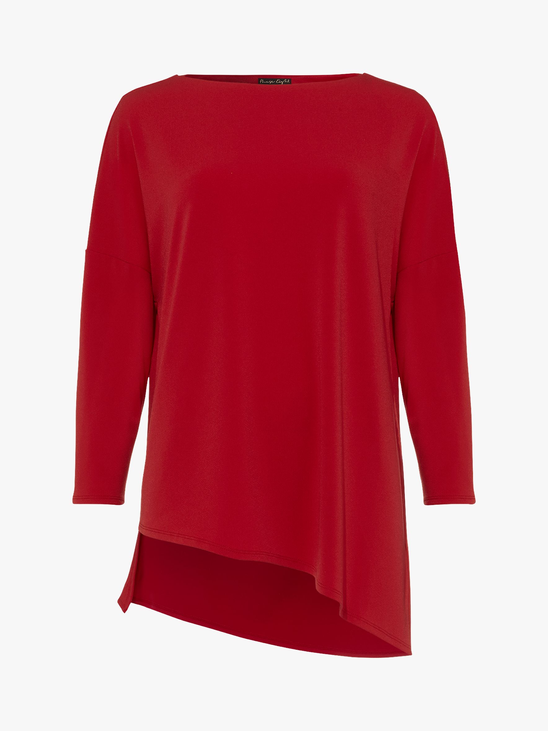 Phase Eight Lucetta Asymmetric Tunic Top, Red at John Lewis & Partners