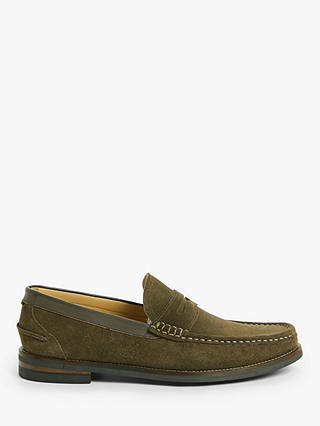 John Lewis & Partners Somersall Suede Loafers, Musk