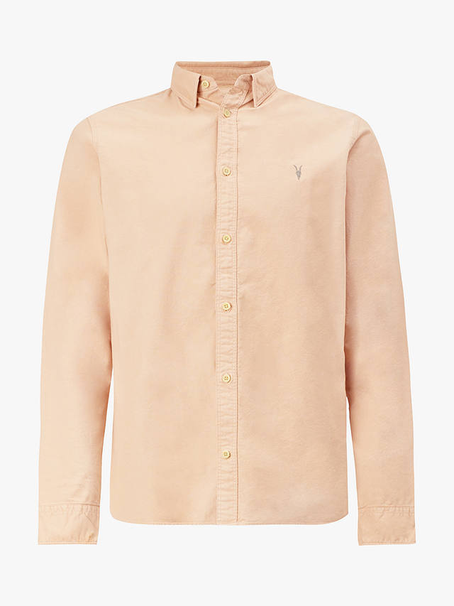AllSaints Hungtingdon Long Sleeve Slim Fit Shirt, Blossom Pink