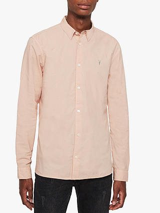 AllSaints Prospect Pima Cotton Poplin Shirt, Pink
