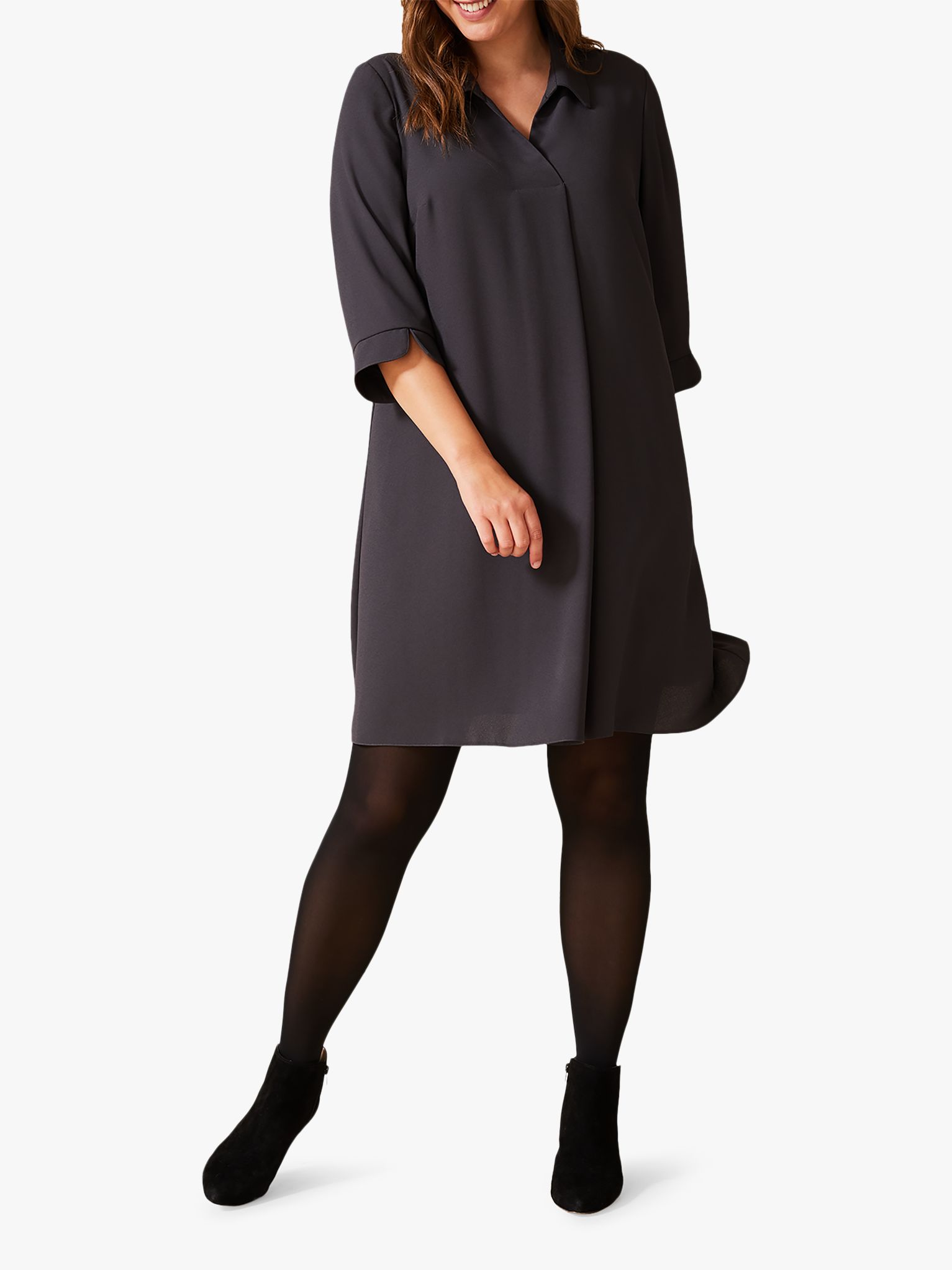 Studio 8 Bette Shirt Swing Dress Charcoal