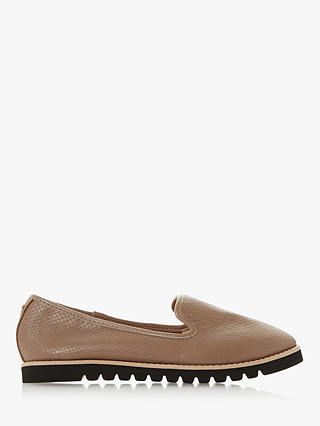 Dune Galleon Ridged Leather Loafers, Taupe