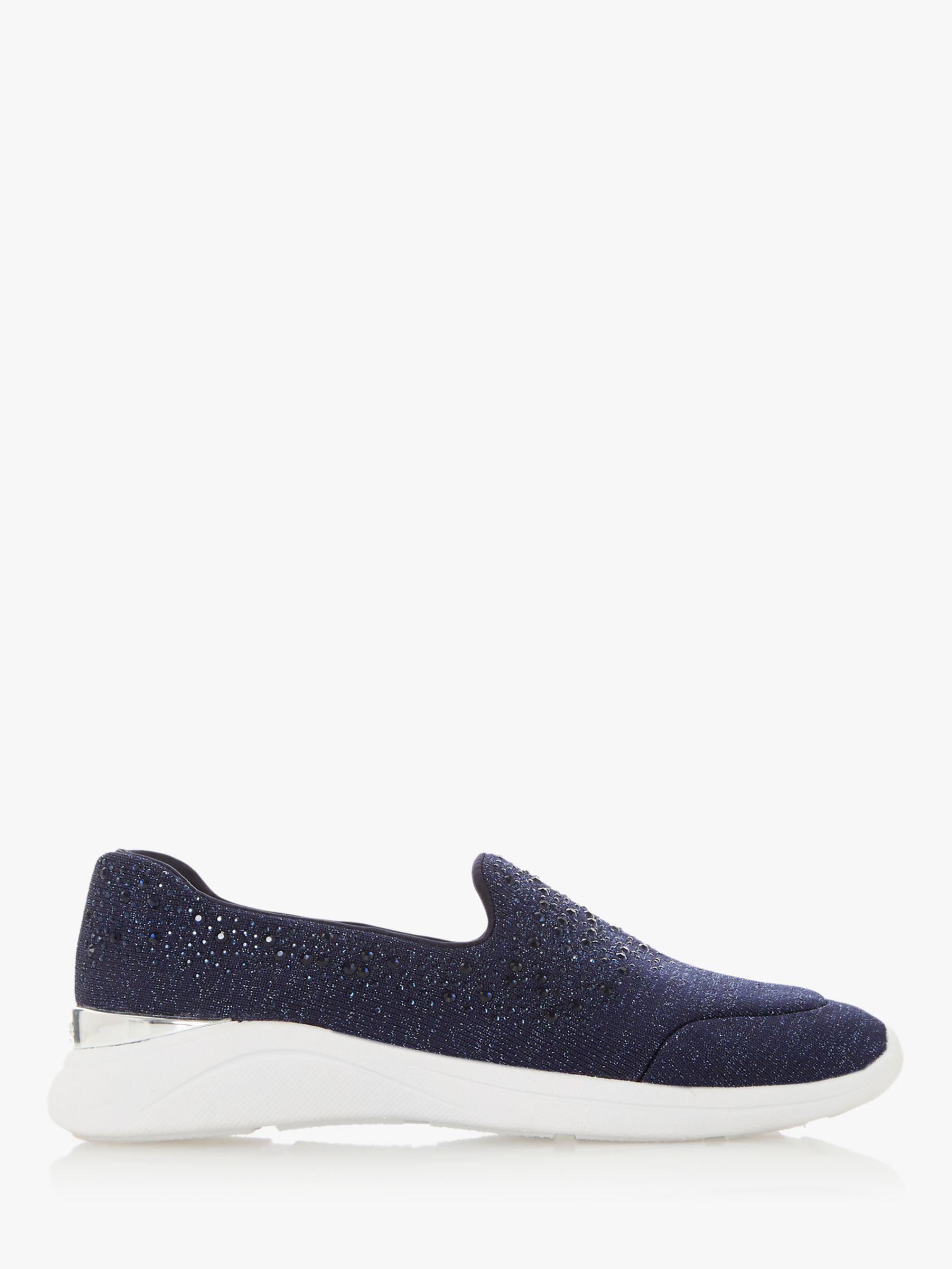 Dune Easy Slip On Knitted Trainers, Navy