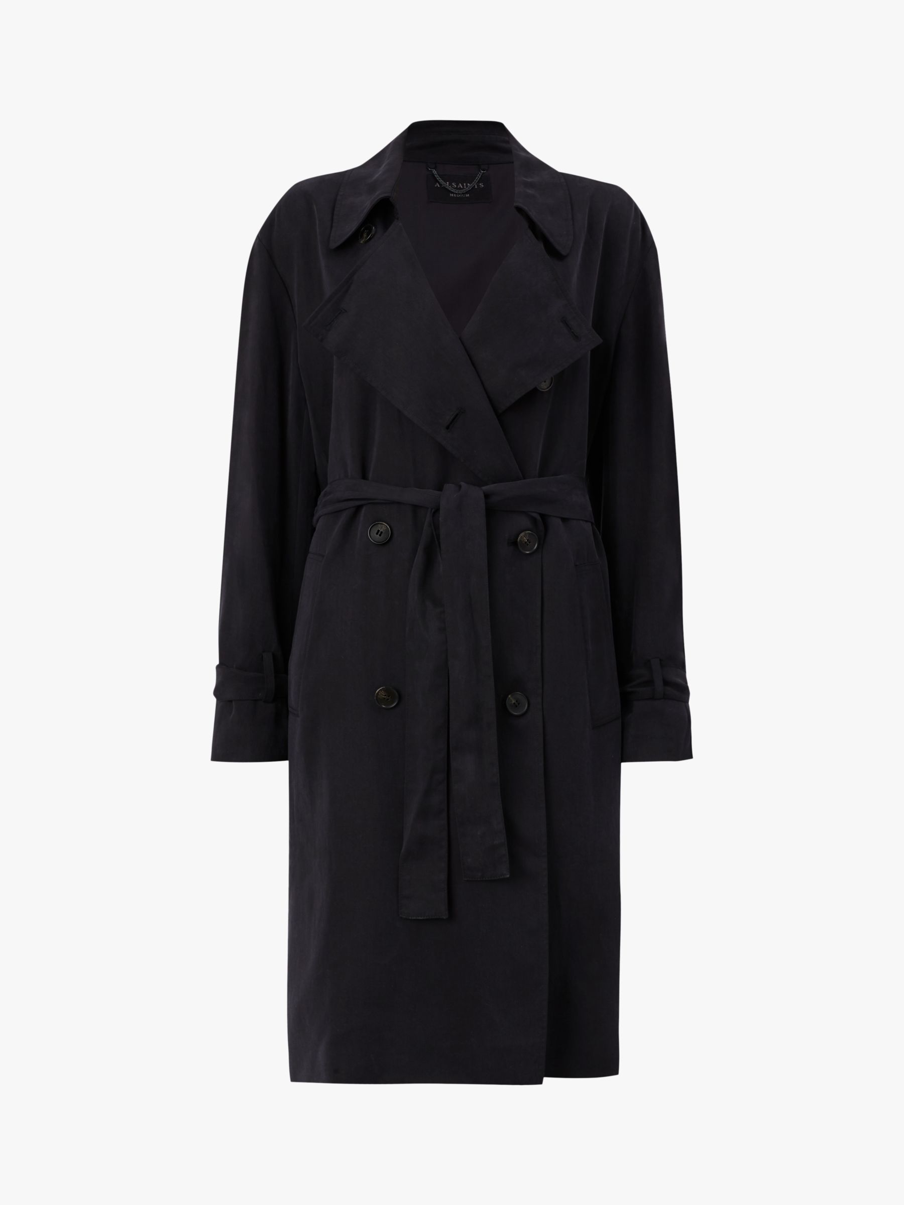 AllSaints Ria Trench Coat, Ink/Blue