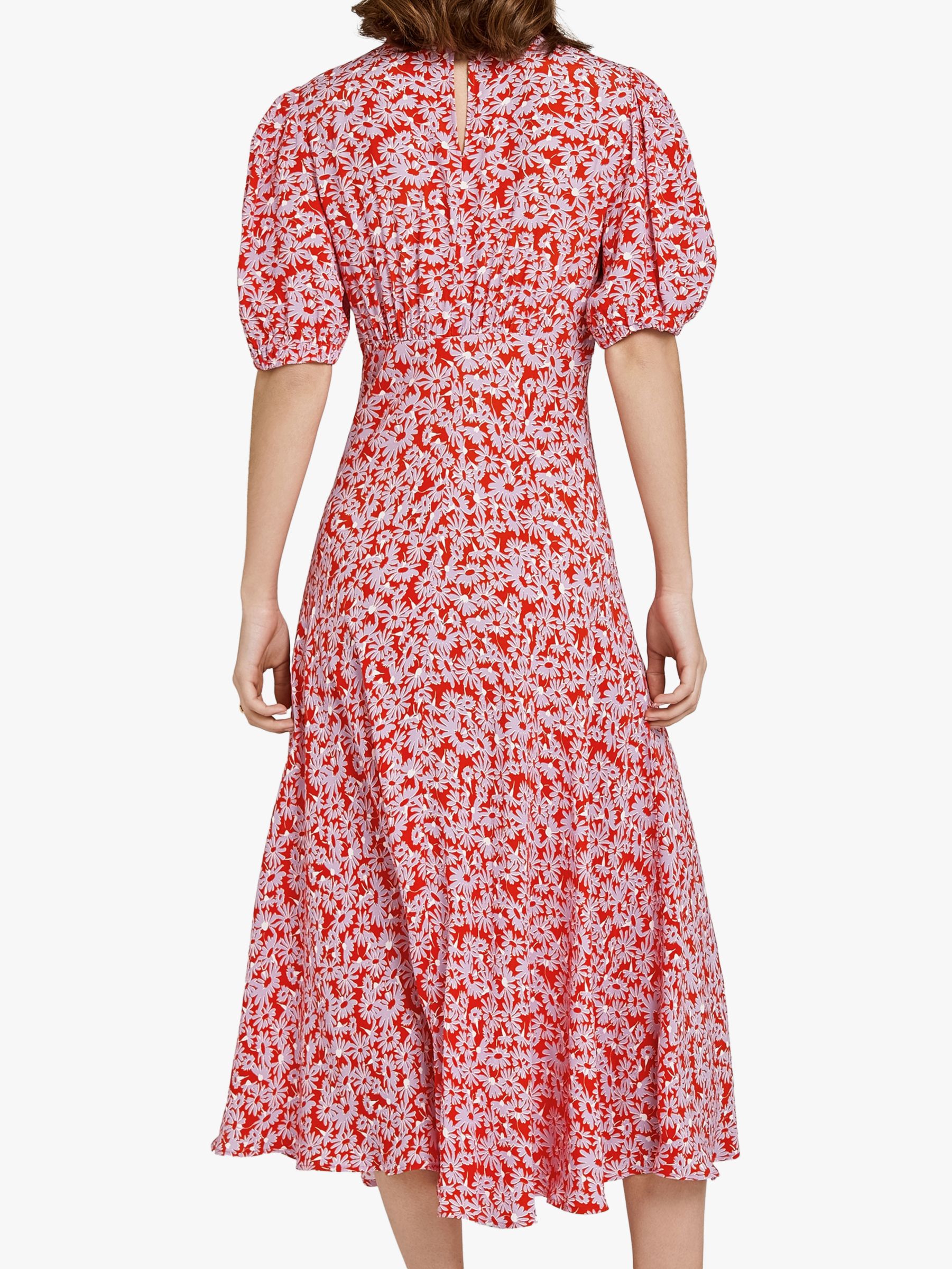 Ghost Luella Midi Dress, Shadowed Daisy Red at John Lewis & Partners