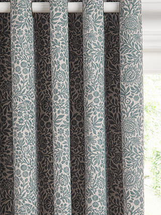 John Lewis Partners Hidcote Weave, Teal Patterned Curtains
