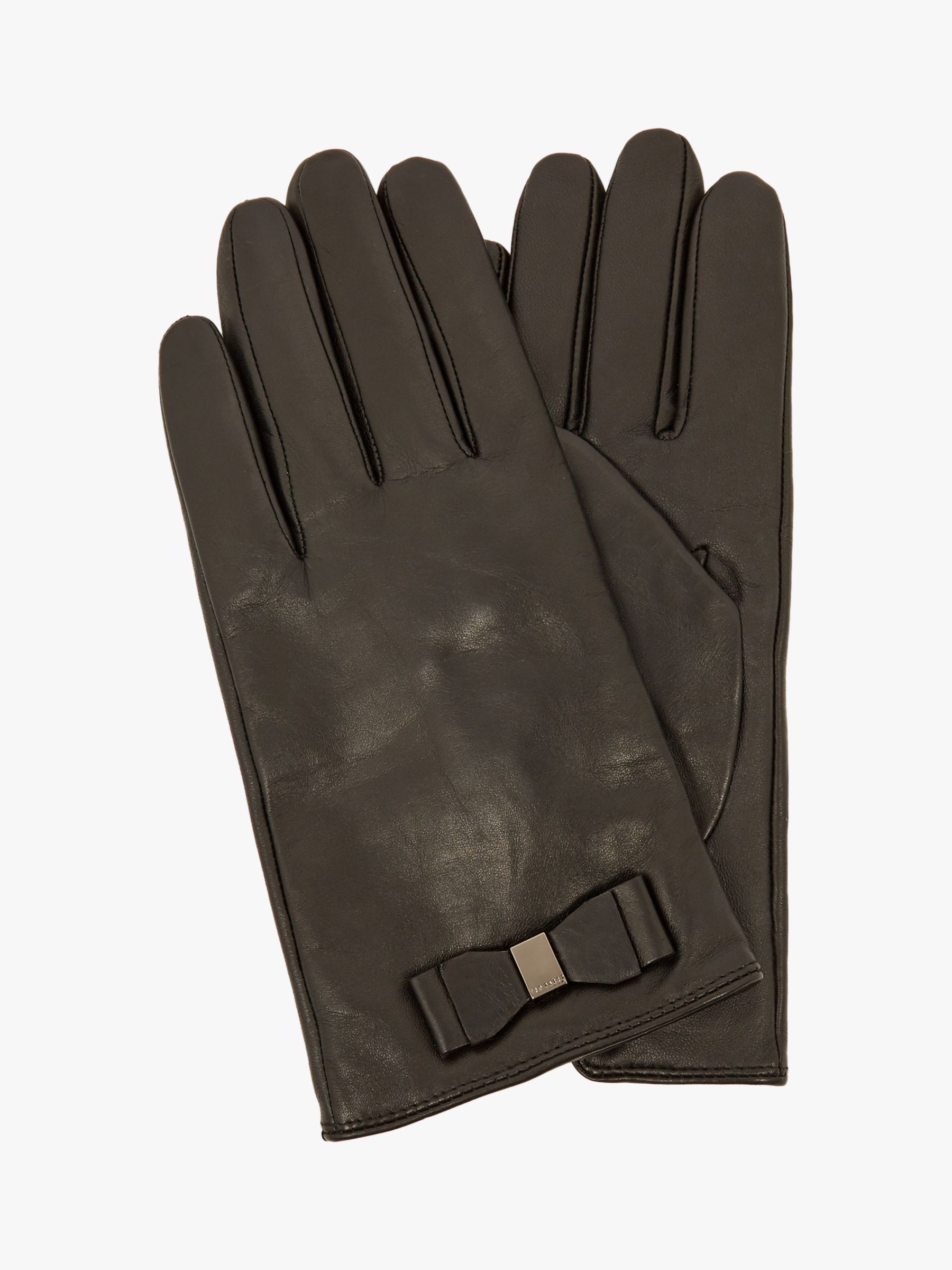 Ted Baker Bblake Bow Leather Gloves, Black