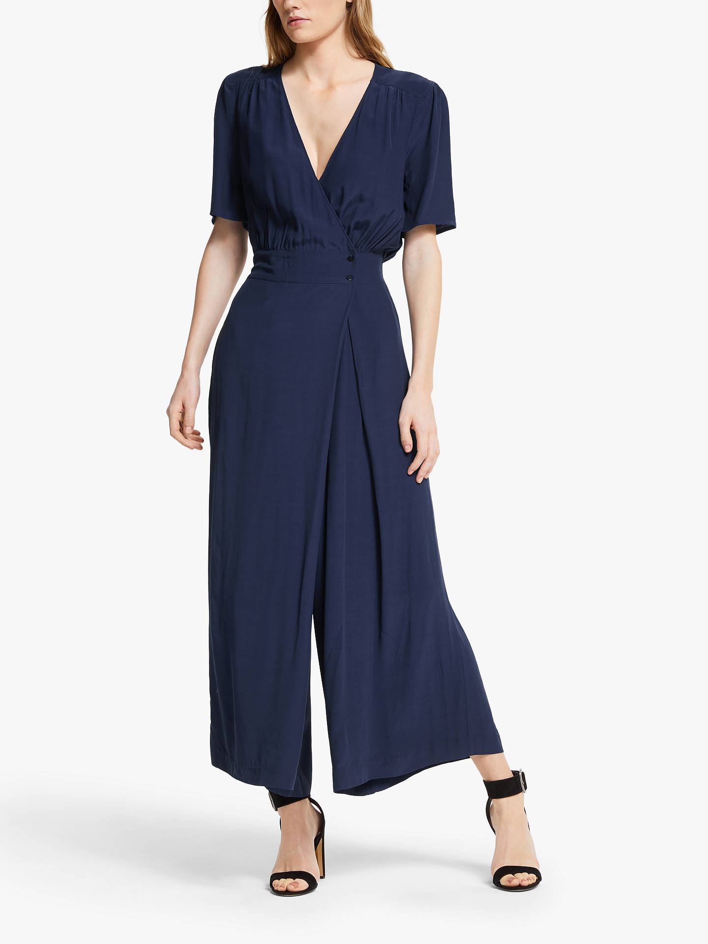 Somerset by Alice Temperley Wrap Jumpsuit, Navy at John Lewis & Partners