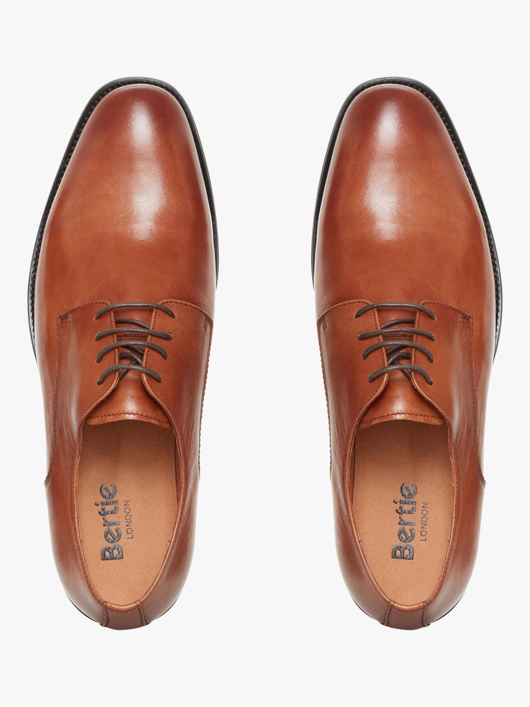 Bertie Saddle Leather Derby Shoes, Tan 