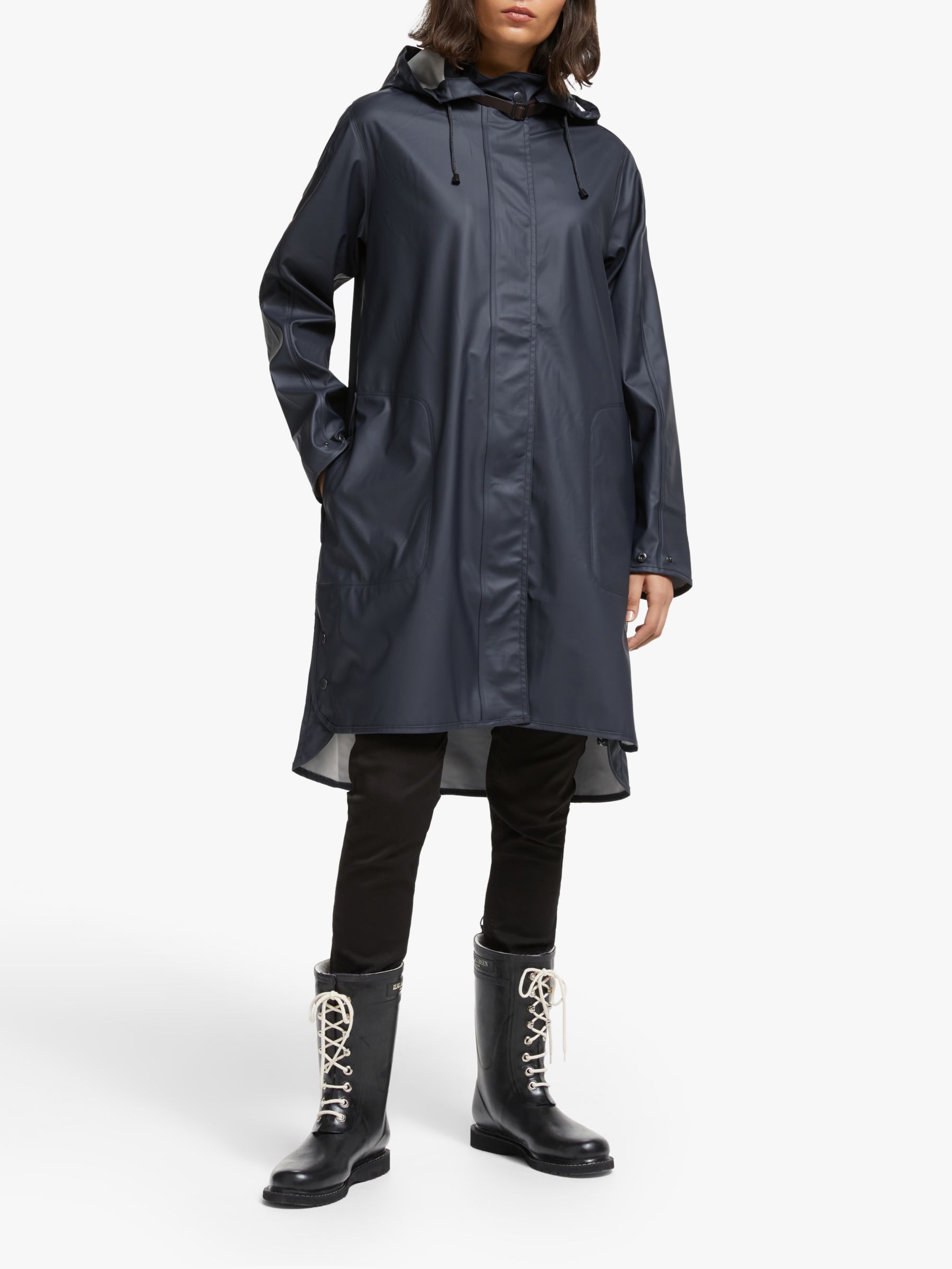Ilse Jacobsen Hornbæk A-Line Waterproof Raincoat, Dark Indigo at John ...