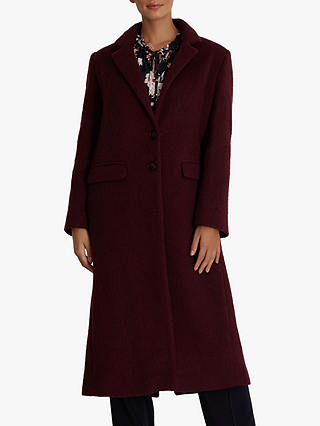 Fenn Wright Manson Petite Esmee Wool Blend Coat, Burgundy