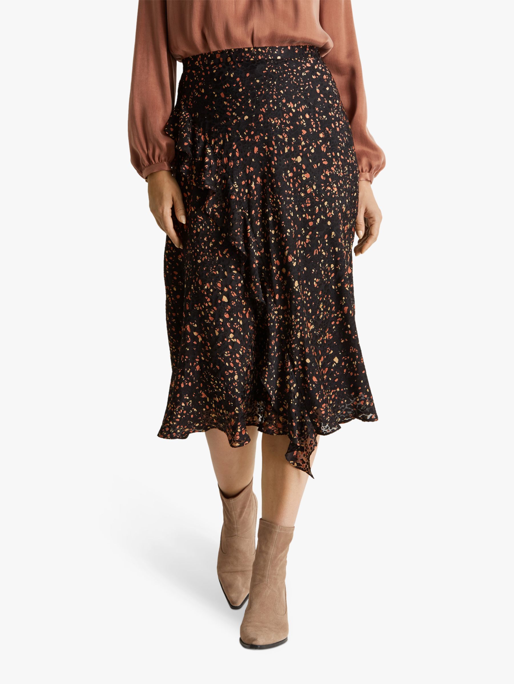 Fenn Wright Manson Rosalie Skirt, Black/Toffee at John Lewis & Partners