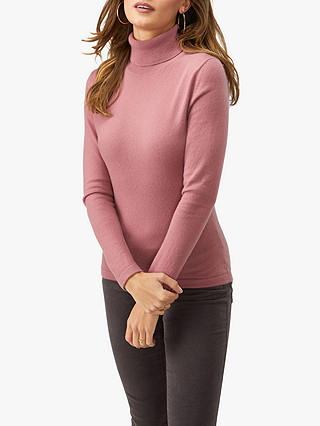 Pure Collection Roll Neck Cashmere Sweater, Dusty Rose